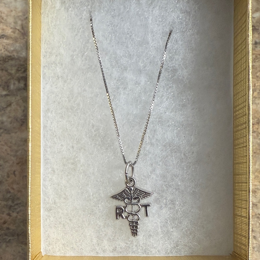 NWOT Sterling Silver Caduceus medical Necklace RT